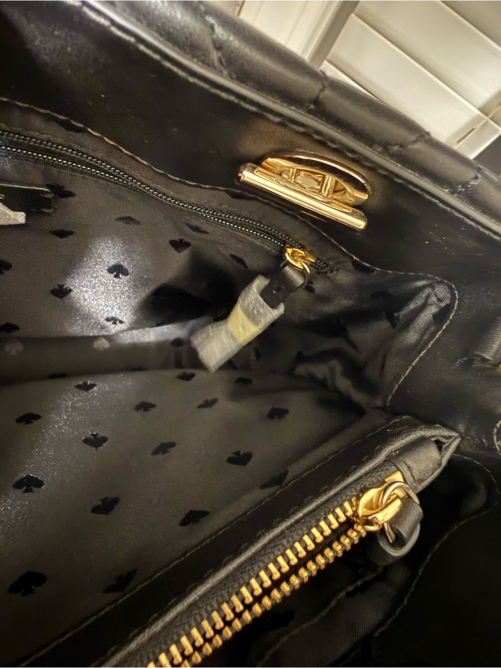 kate spade Black Quilted Tote with Gold Chain Handles - Picture 12 of 12
